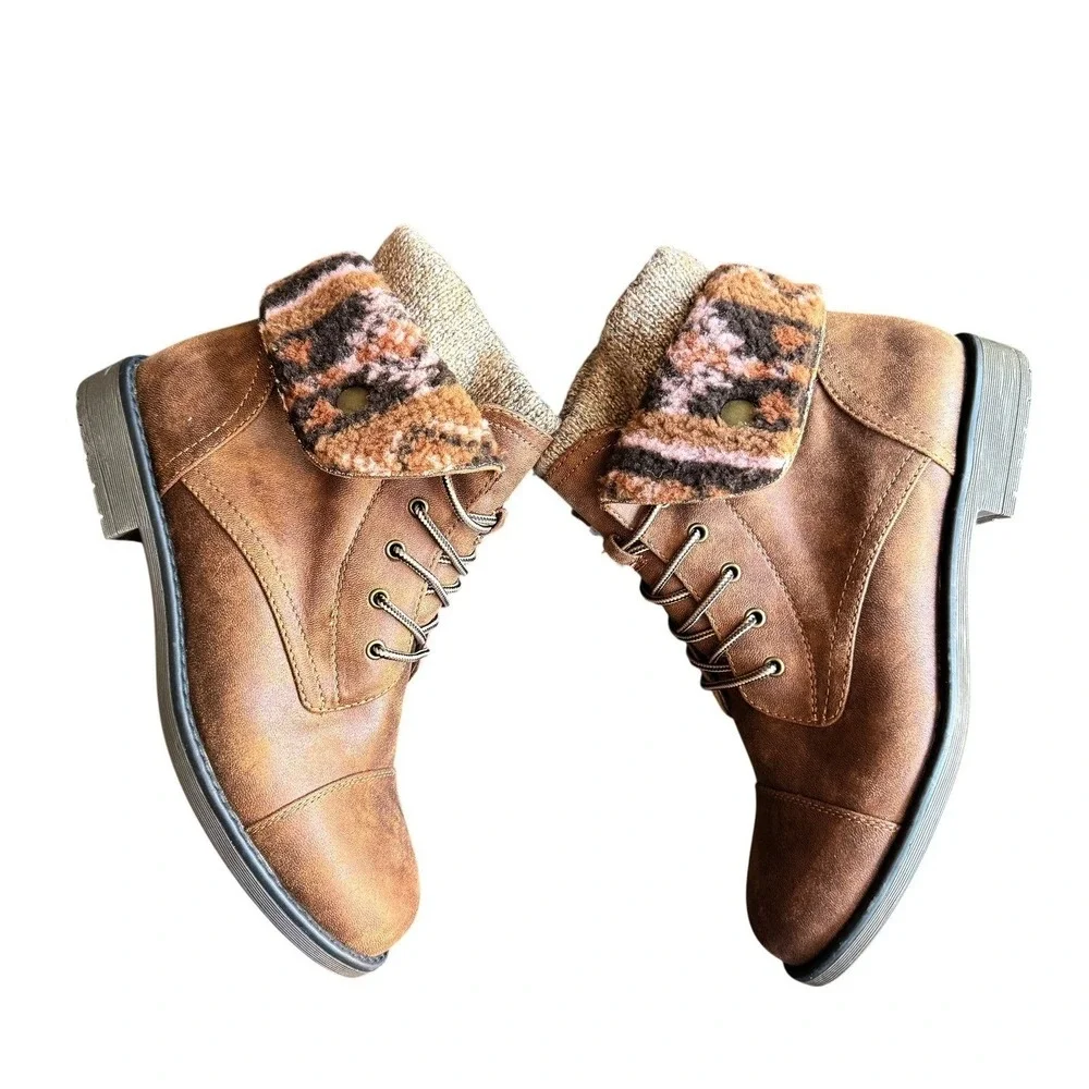 CLIFFS BY WHITE MOUNTAIN Womens Duena Hiking Boot Brown Cozy Cuff‎ Size 10 NEW